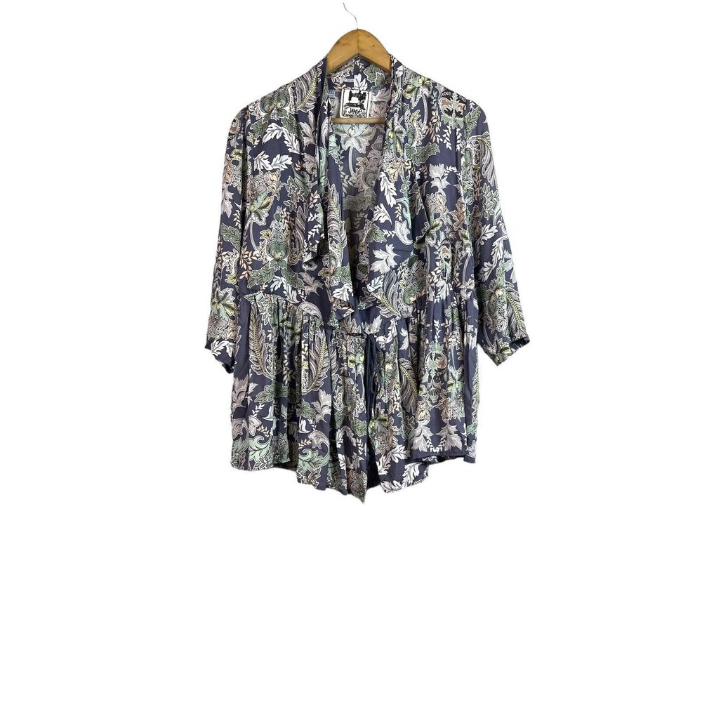 Jaase Anthropologie Women’s Wrap Peplum Floral Boho Cardigan Size M